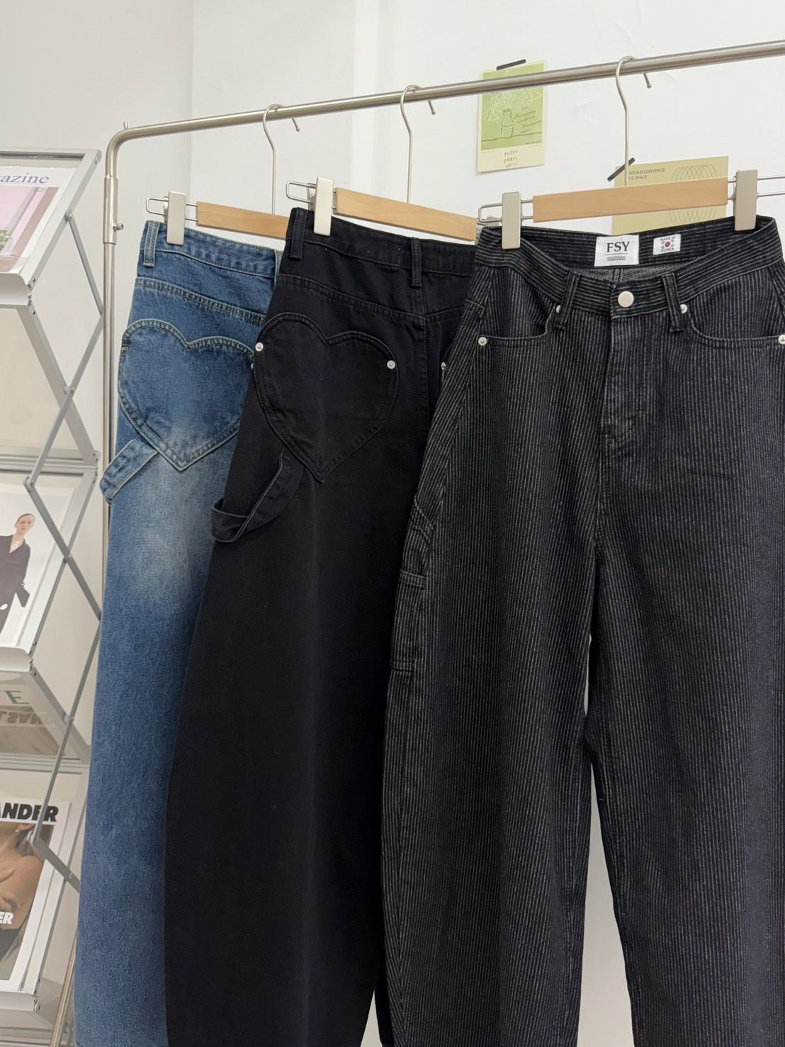 260827彎刀愛心口袋工裝牛仔褲