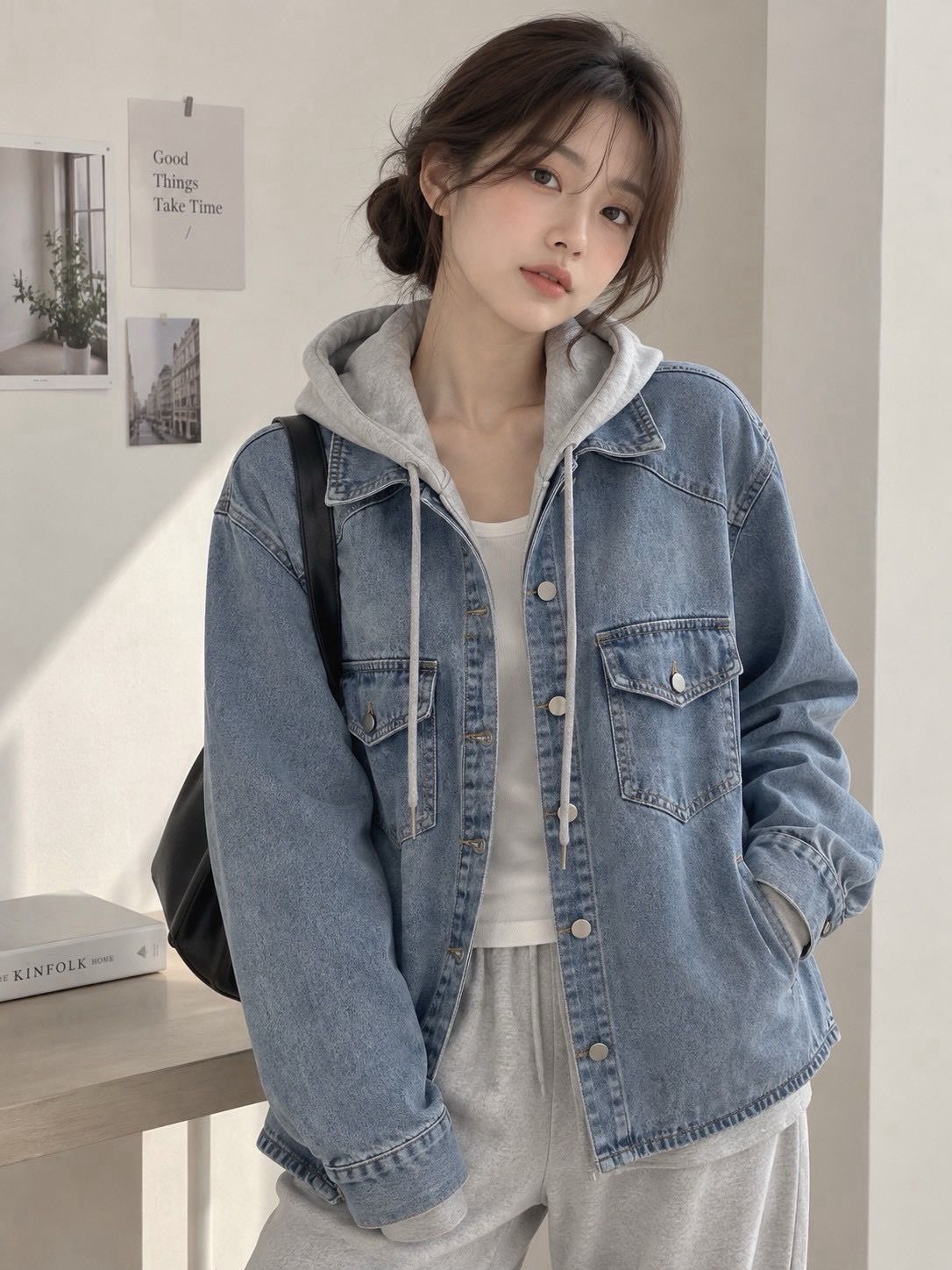 260909連帽牛仔外套 （可拆式）