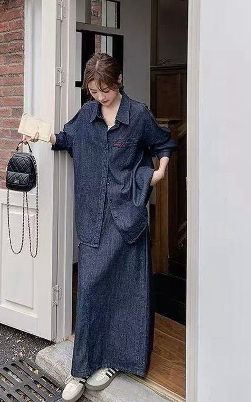 260911牛仔洗水前後刺繡襯衫套裝