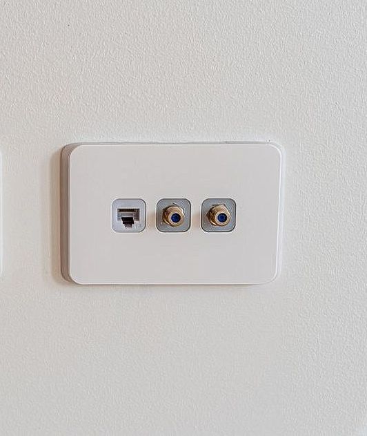 One White Television Outlet On A White Wall — Craig's TV/Antenna Services In Maryland, NSW