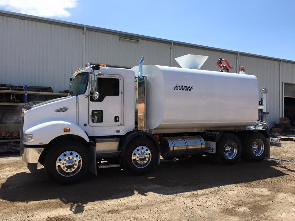 A White Water Truck with A Large Tank — Aust. Advanced Trailer Sales & Service in Berrimah, NT