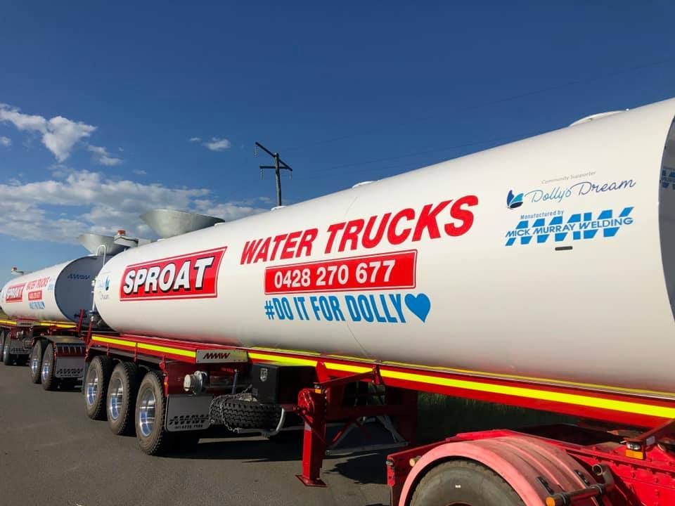 Two White Sproat Water Tanker Trucks — Aust. Advanced Trailer Sales & Service in Berrimah, NT