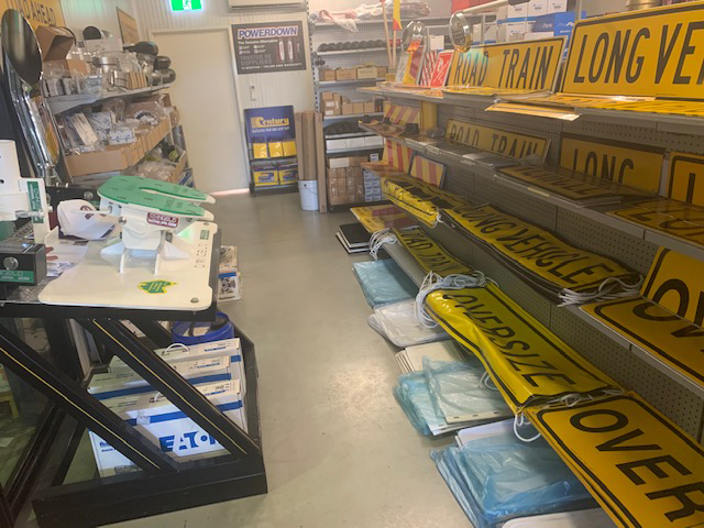 Interior of A Store Selling Road Signs — Aust. Advanced Trailer Sales & Service in Berrimah, NT