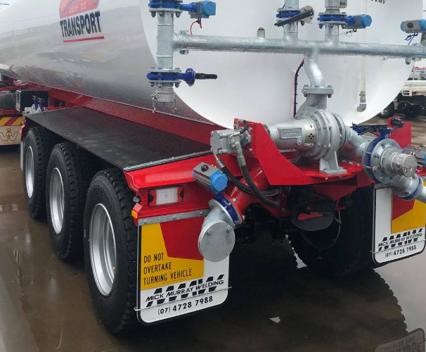 A Rear View of A White Tanker Trailer — Aust. Advanced Trailer Sales & Service in Berrimah, NT