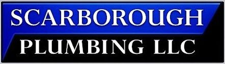 Scarborough Plumbing LLC Scarborough Plumbing LLC logo, white text on a blue and black background.