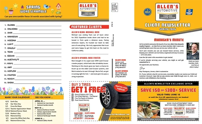 Newsletter for Spring 2026 | Levrett Automotive 