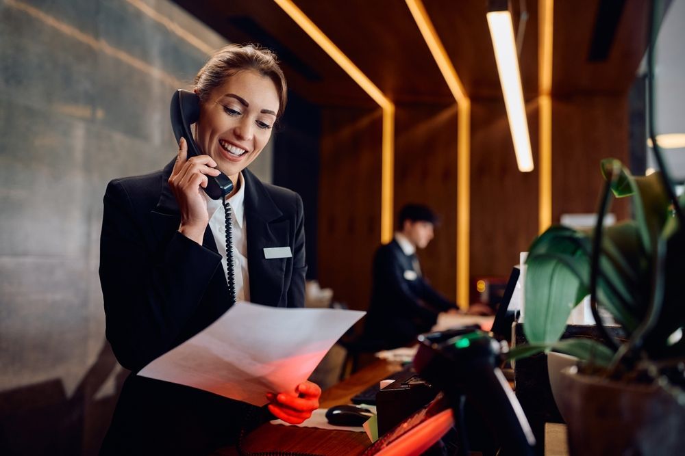 Hospitality front desk woman
