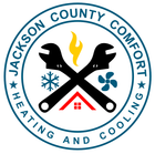 A logo for jackson county comfort heating and cooling