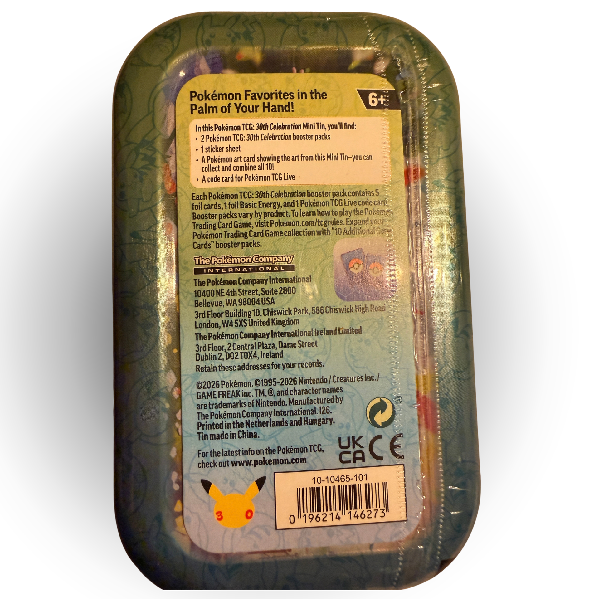 Pokémon TCG 30th Celebration Mini Tin – Pikachu & Vivillon – Sealed