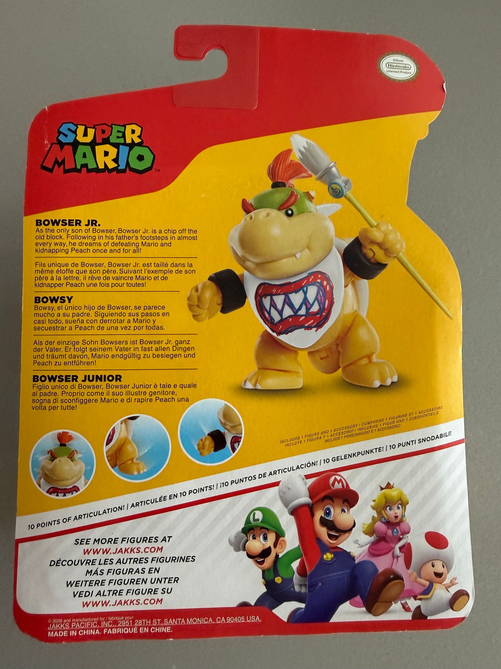 Super Mario – Bowser Jr. met Paint Brush – JAKKS Pacific – in verpakking