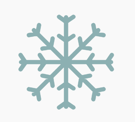Icono de copo de nieve azul claro.
