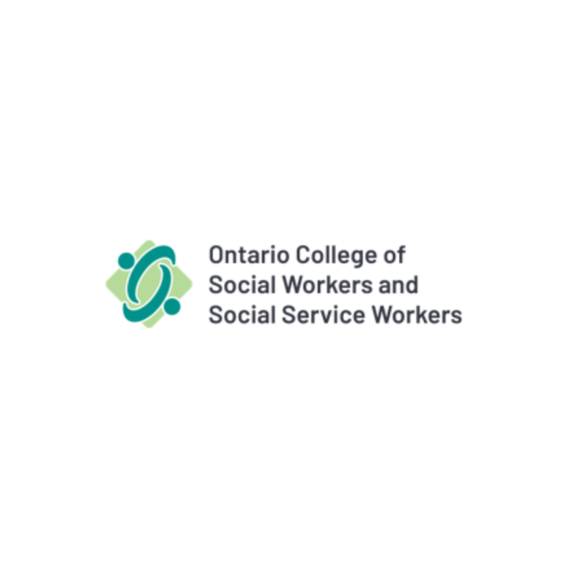 Ontario College of Social Workers and Social Service Workers logo in teal and green on a white background