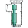A diagram of a green pipe with a green cylinder inside of it.