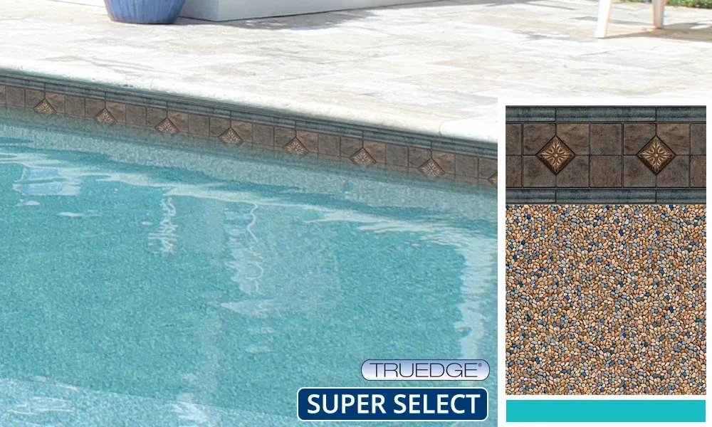 A picture of a swimming pool with the words super select on it