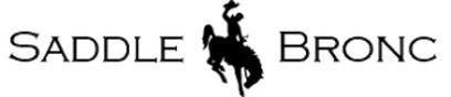 Saddle bronc rider on a bucking horse, silhouetted in black, the text