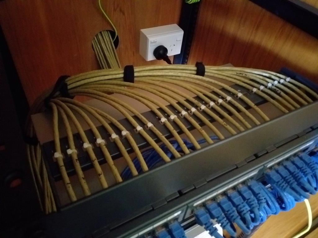 Yellow data cables.