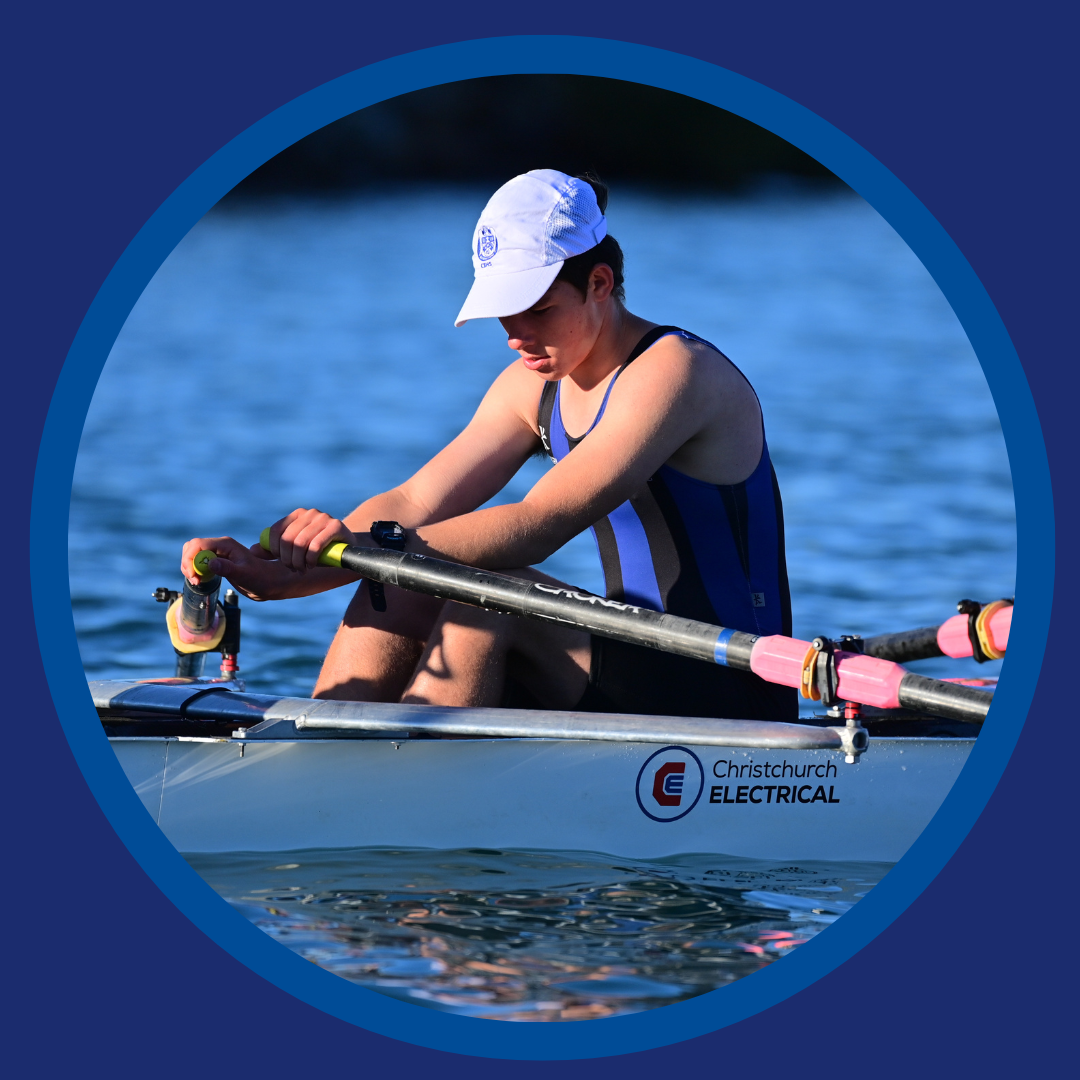 CBHS Rower with Chch Elec sponsored boat