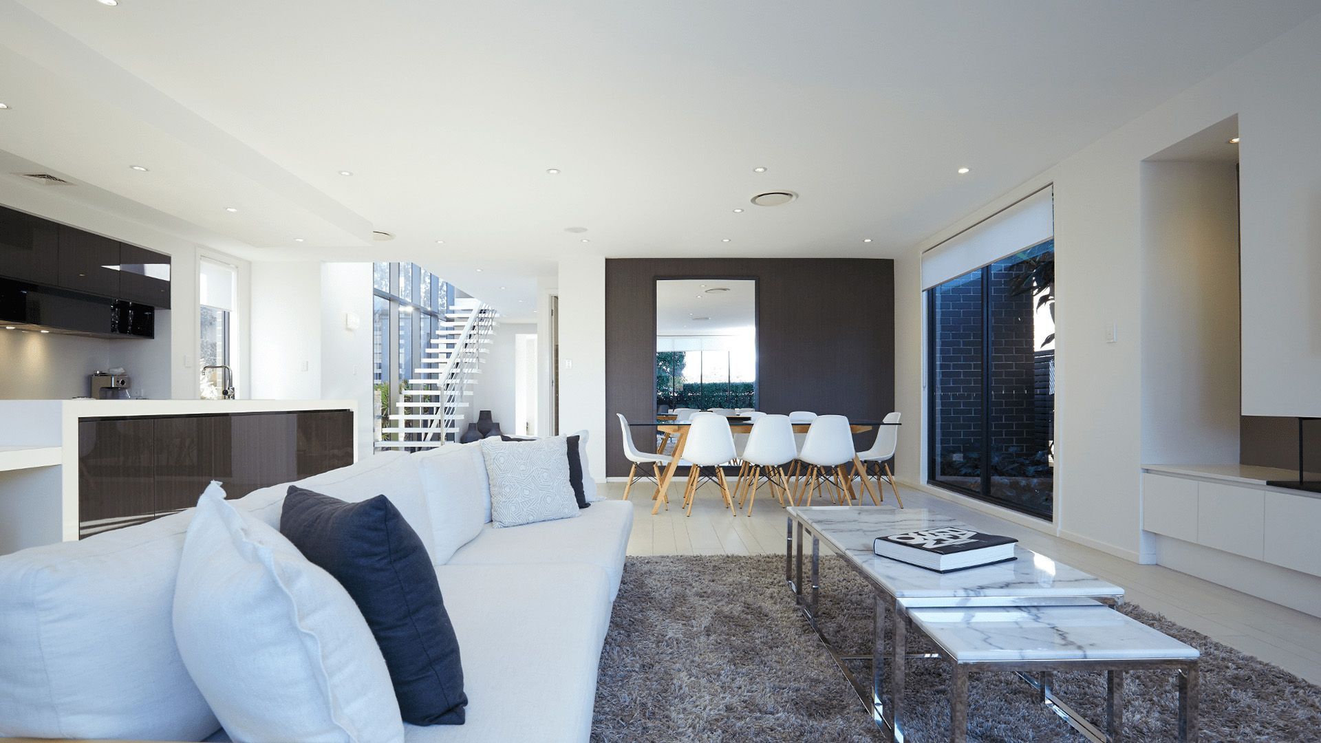 Daikin ducted heat pump in open plan kitchen living room