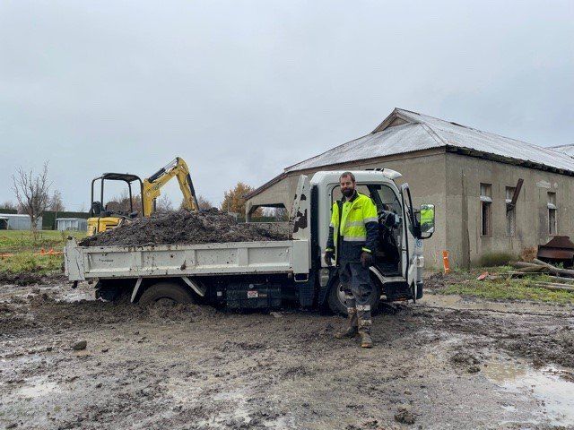 South Island Electrical truck in mud