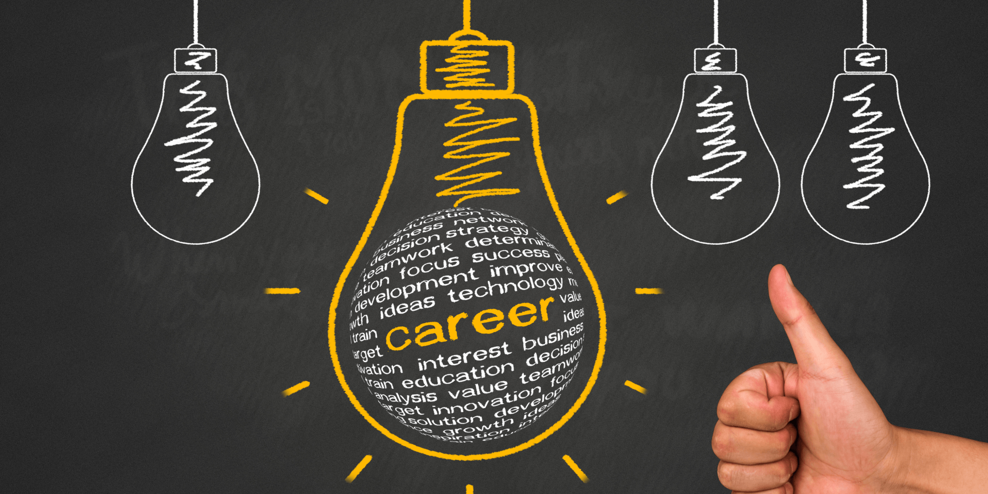 Electrical lightbulbs with career text