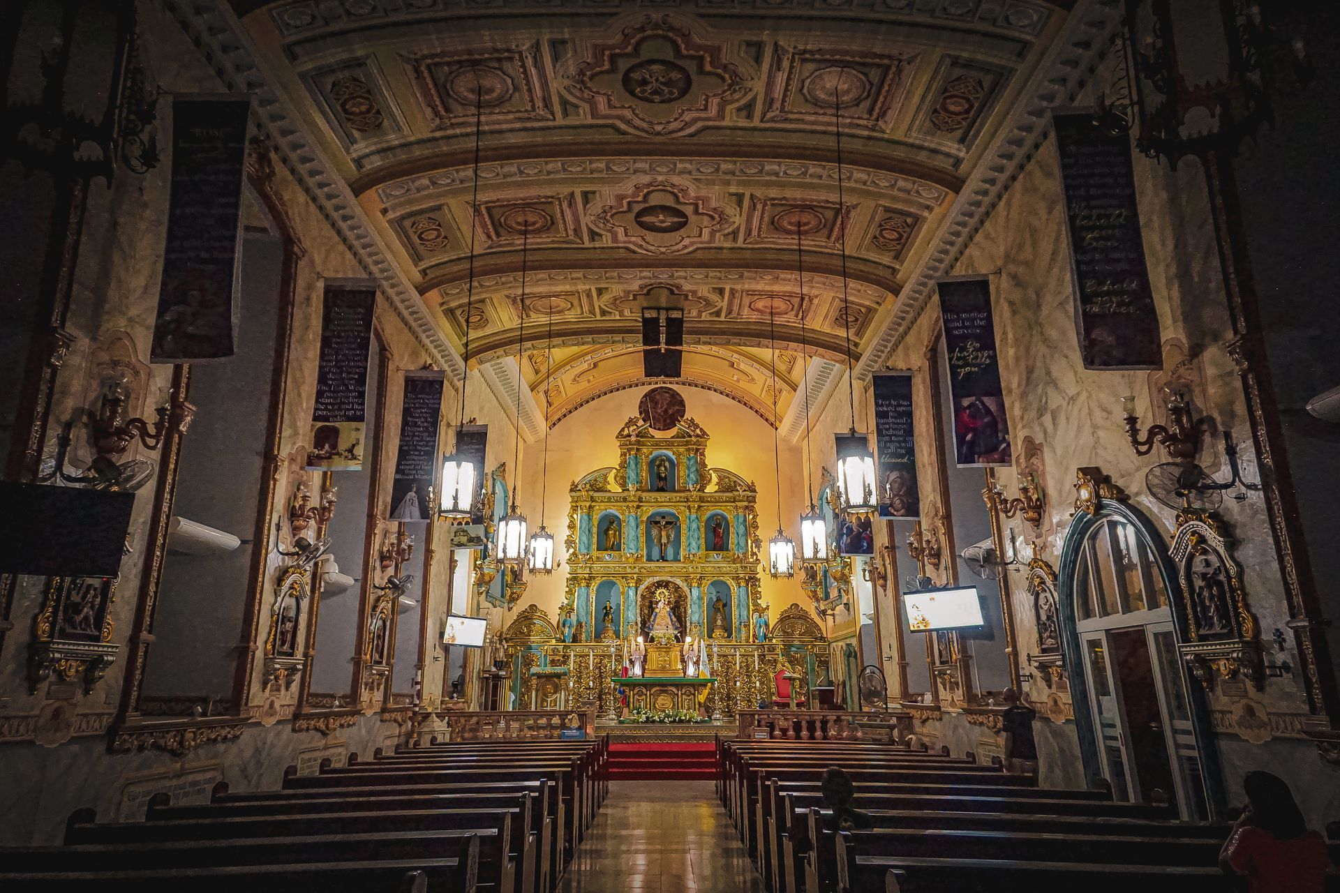 Interior of historic church near Poblacion hotel Makati for budget exploration