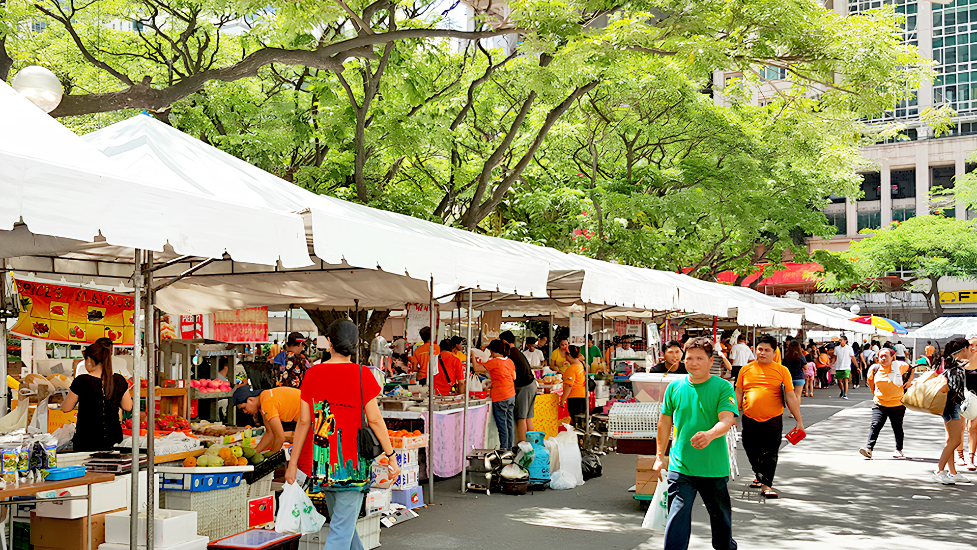 Salcedo Saturday Market fresh produce food stalls and local vendors at Velasquez Park Makati near The Belamy Hotel