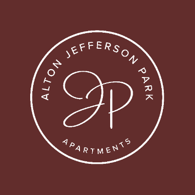 A logo for alton jefferson park apartments