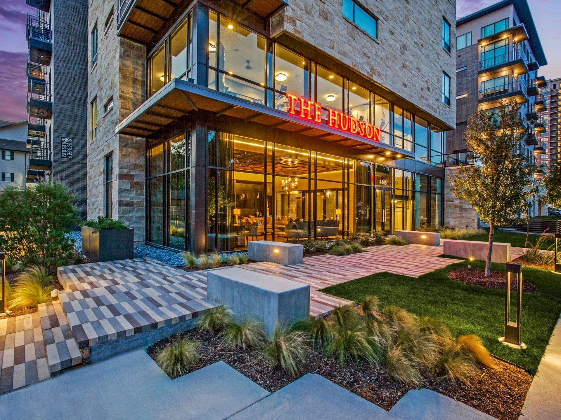 Apartment building at The Hudson.
