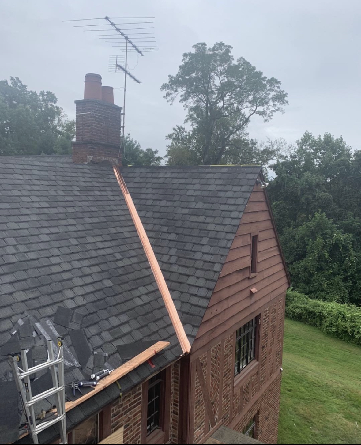 Slate roof replacement and chimney repair CT by Executive Homes LLC