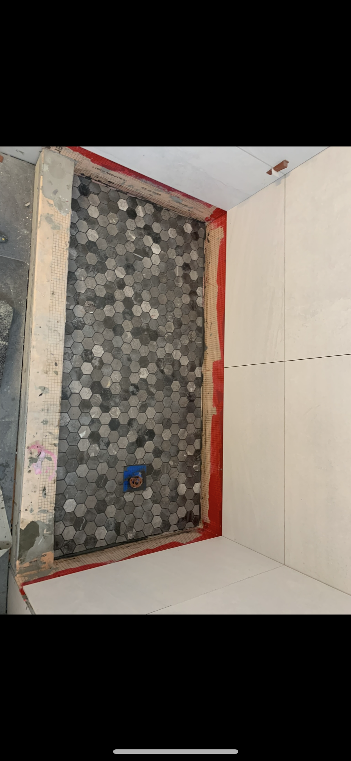 Tile installation in progress Fairfield County CT by Executive Homes