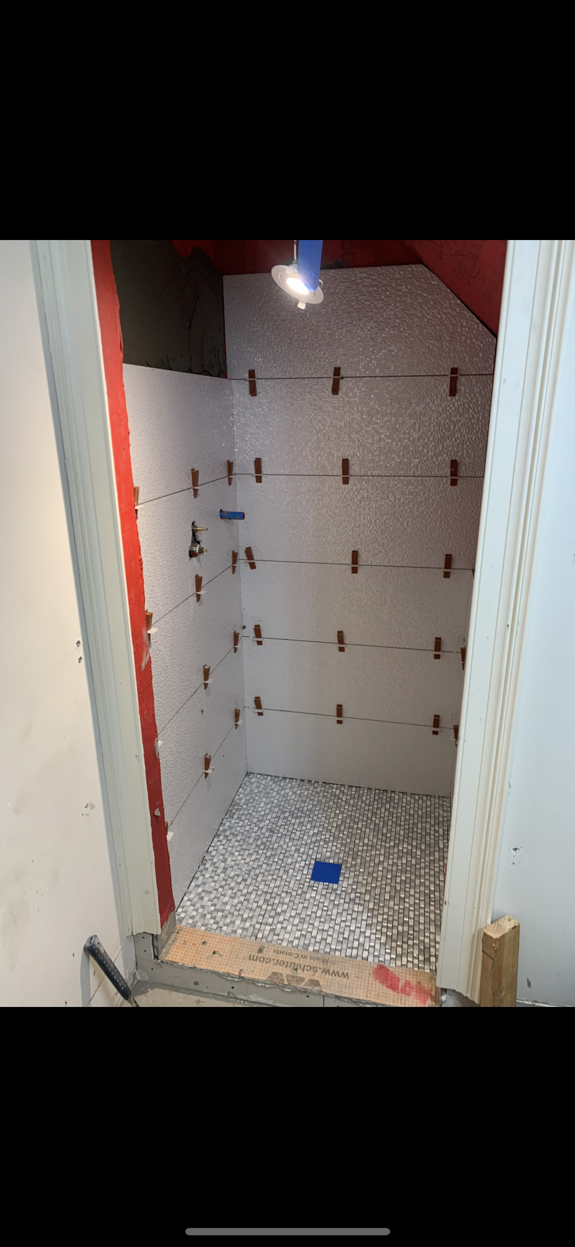 Tile installation in progress Fairfield County CT by Executive Homes