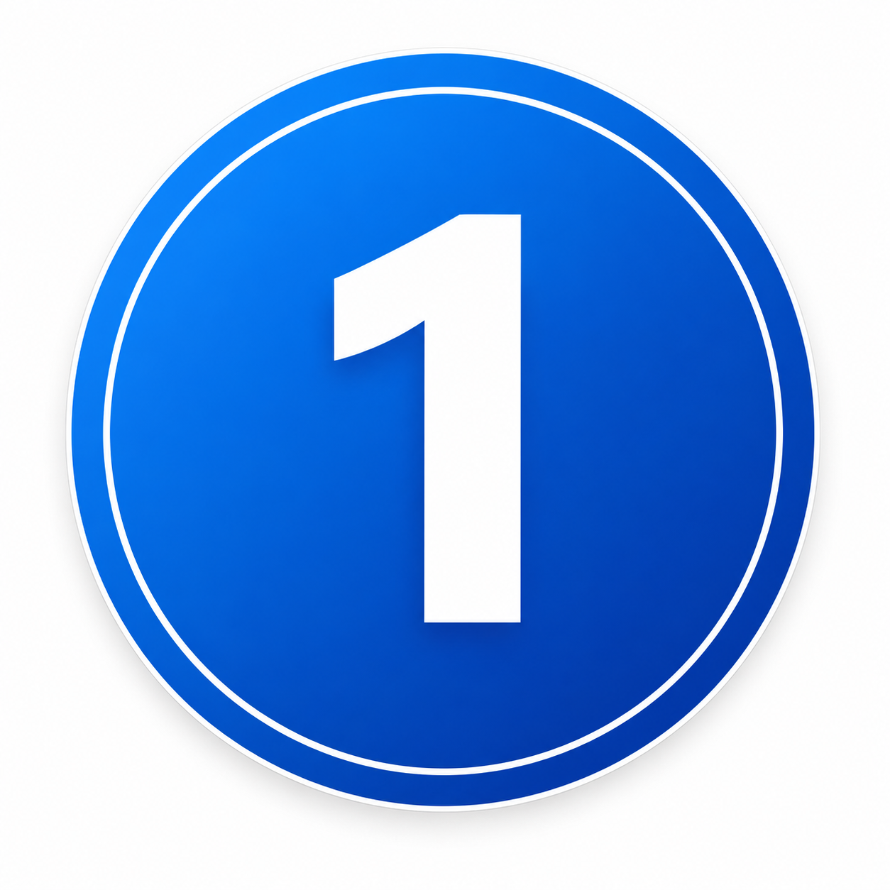 Yellow circular button with the number 2 in white