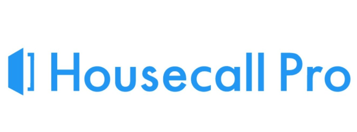 Housecall Pro logo with blue text and a blue house-shaped icon