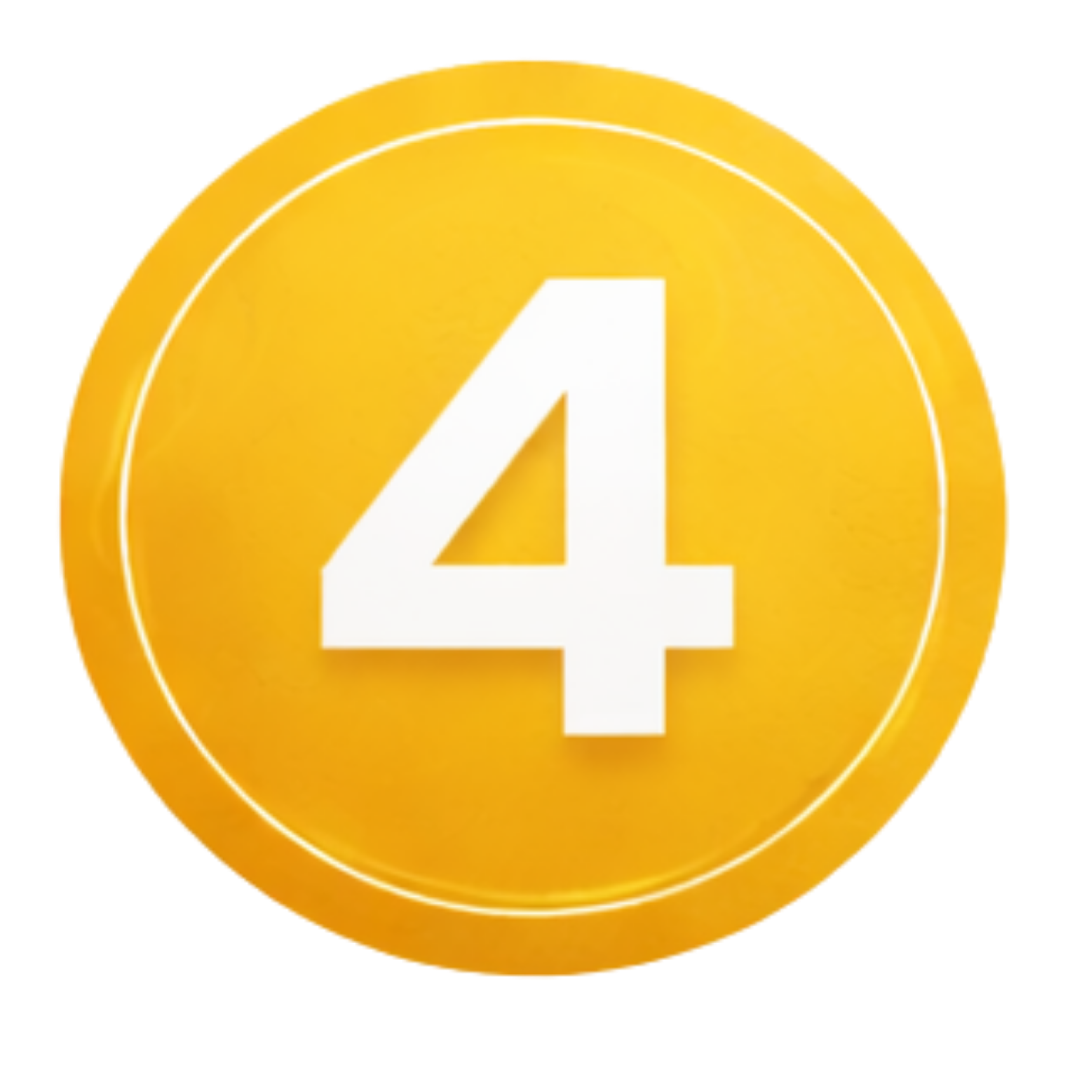 Yellow circle badge with a white number 4