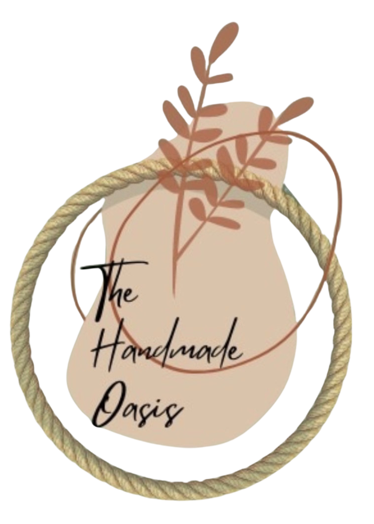 A logo for the handmade oasis with a rope around it