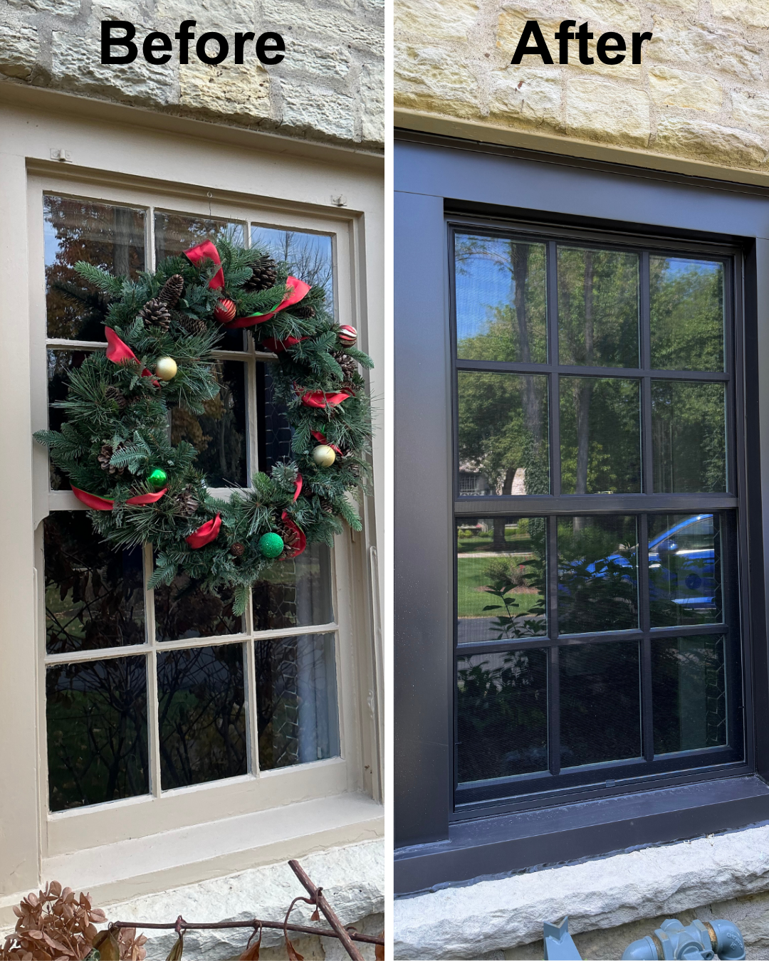 Before and After Infinity by Marvin Fiberglass Windows with historic flair