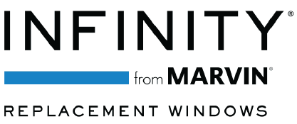 Infinity from marvin replacement windows logo on a white background