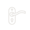A line drawing of a door handle with a keyhole.