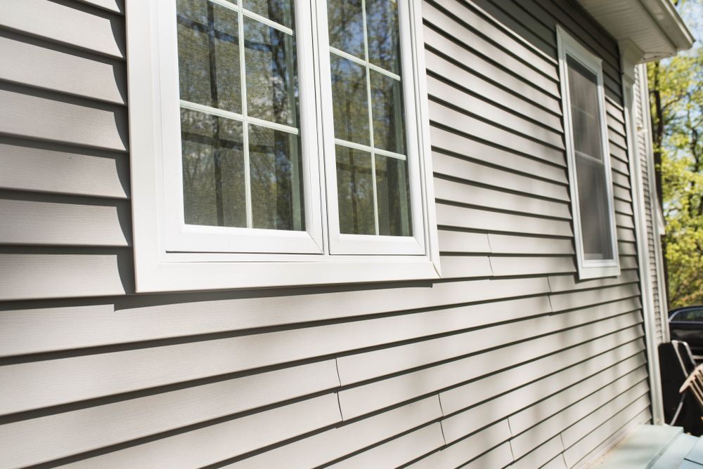 Windows and siding of a house.
