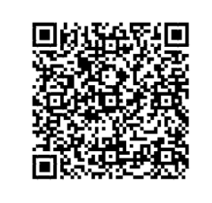 A black and white QR code on a plain background, designed for scanning to access digital information.
