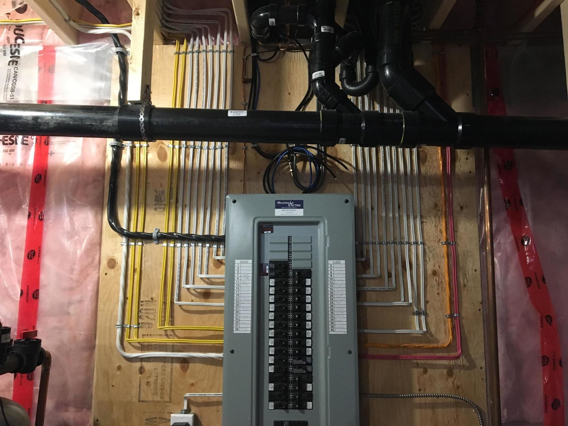 A electrical box with a lot of wires coming out of it