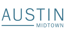 Austin Midtown logo in blue and gray text on a white background