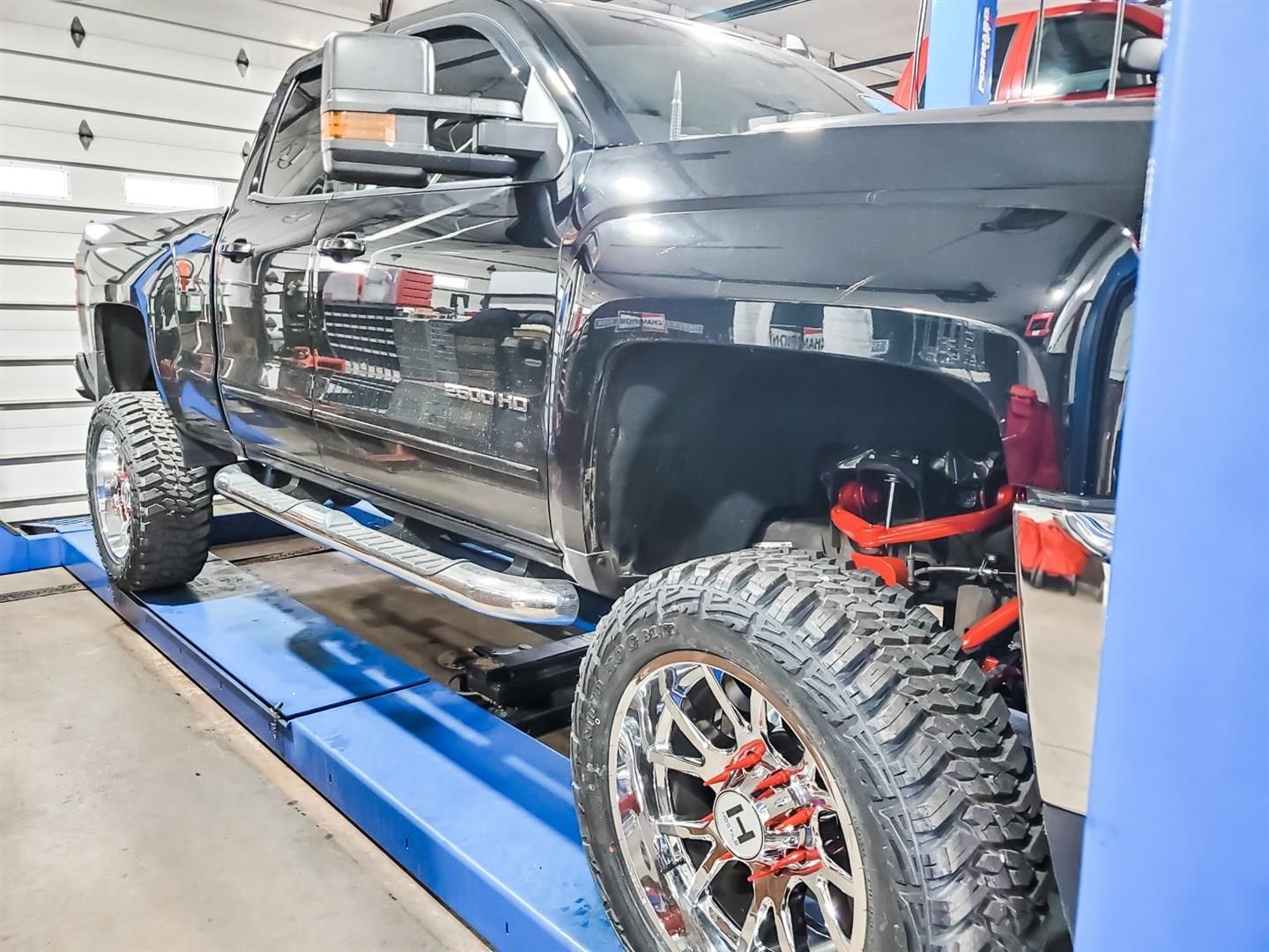Silverado On Lift | Beer's Automotive Services and Repair Gallery