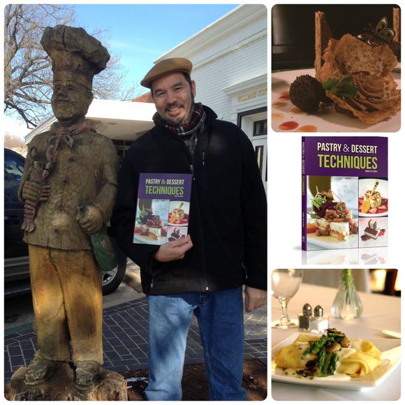 Chef Daniel Pliska with his book Pastry & Dessert Techniques