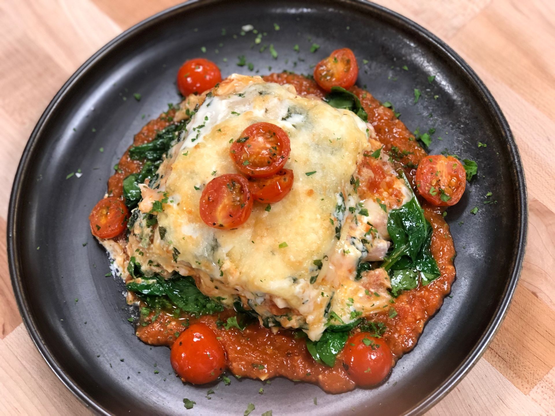 Signature seafood lasagna by Chef Pliska 