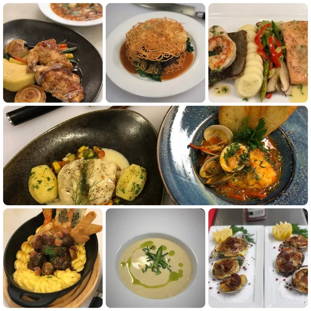 Plated dishes from my culinary classes