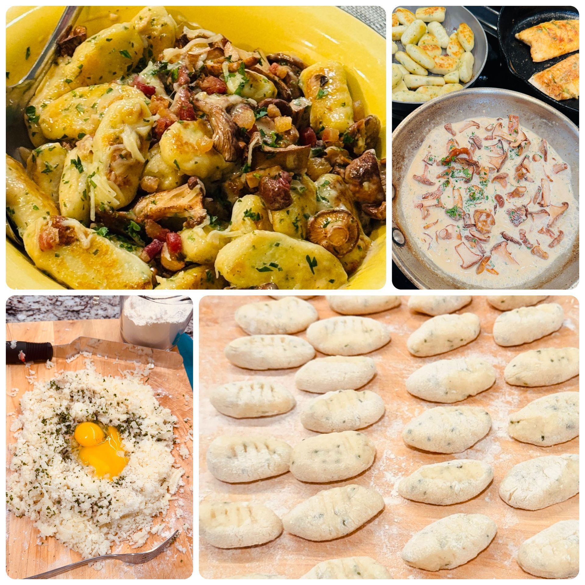 Chive Potato Gnocchi with Chanterelle mushrooms and pancetta.