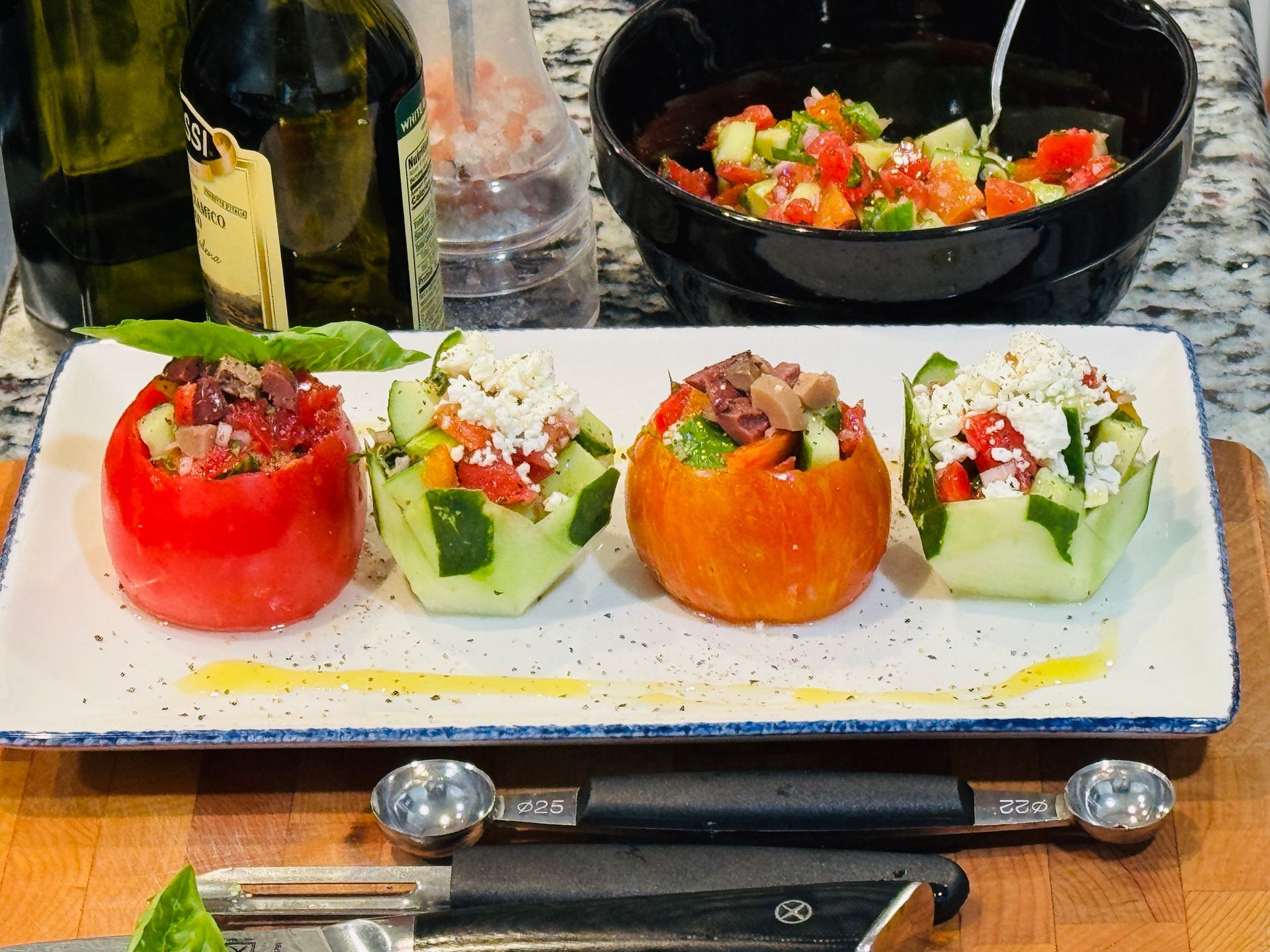 Stuffed tomatoes and cucumbers 