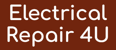 A brown background with white text that says electrical repair 4u