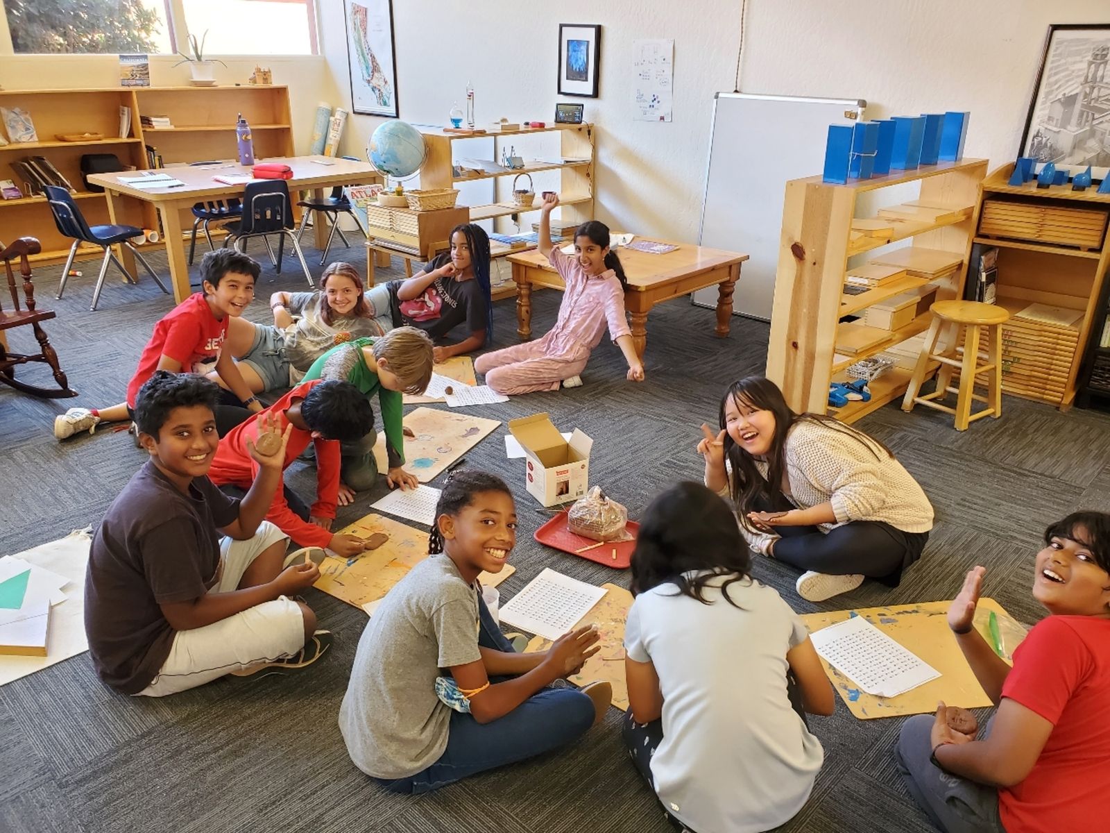 Upper elementary students during work period